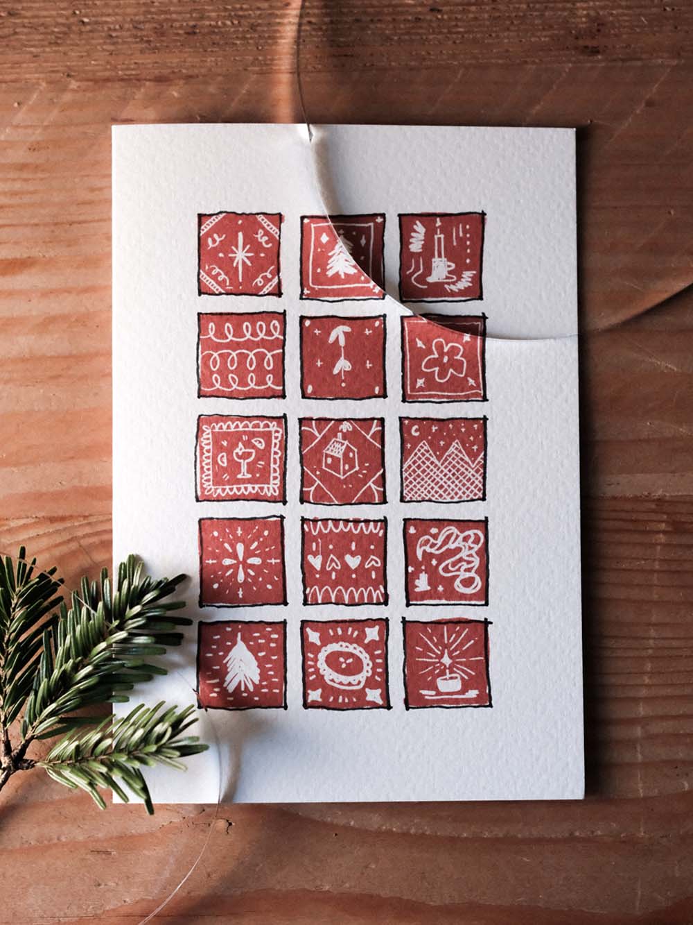 FESTIVE FOLK GREETINGS CARD